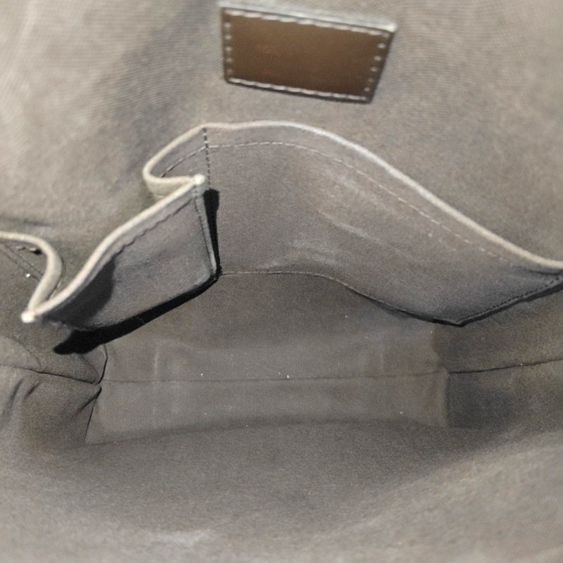 LOUIS VUITTON BROOKLYN小號棕色塗層帆布棋盤格單肩包金色五金-6