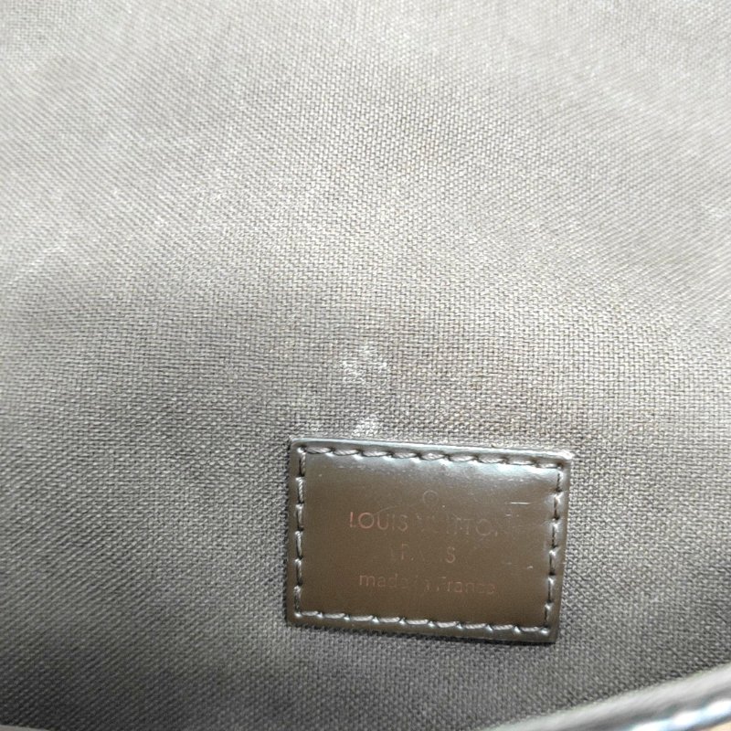 LOUIS VUITTON BROOKLYN小號棕色塗層帆布棋盤格單肩包金色五金-9