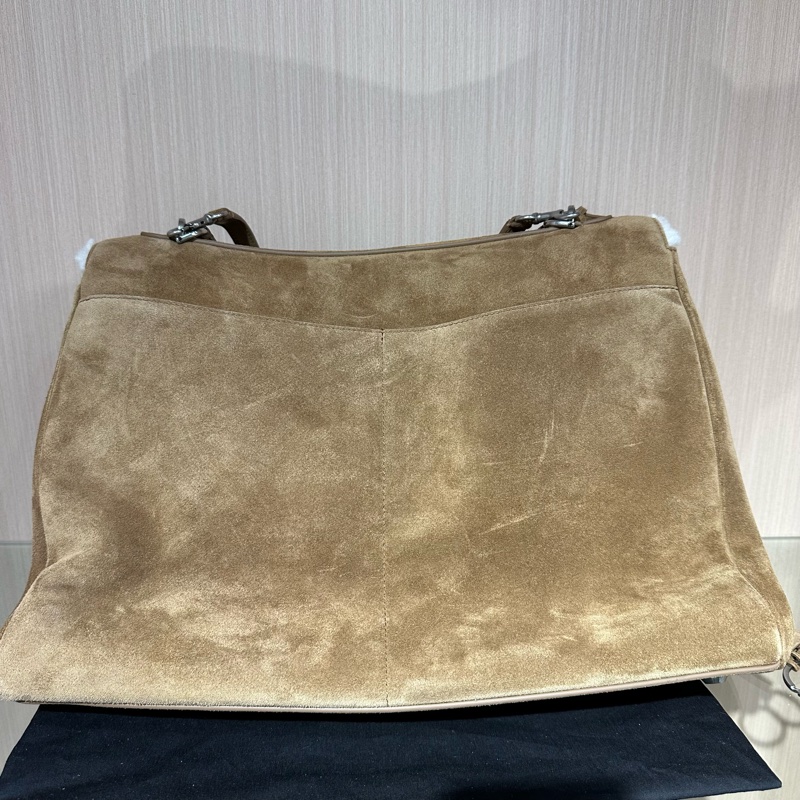 巴黎世家Rodeo絨面皮 單肩包 大號 褐色-3