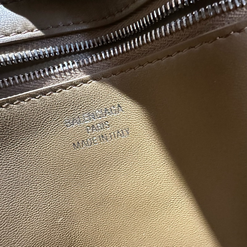 巴黎世家Rodeo絨面皮 單肩包 大號 褐色-7