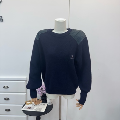 Burberry 皮拼羊毛衣 秋冬
