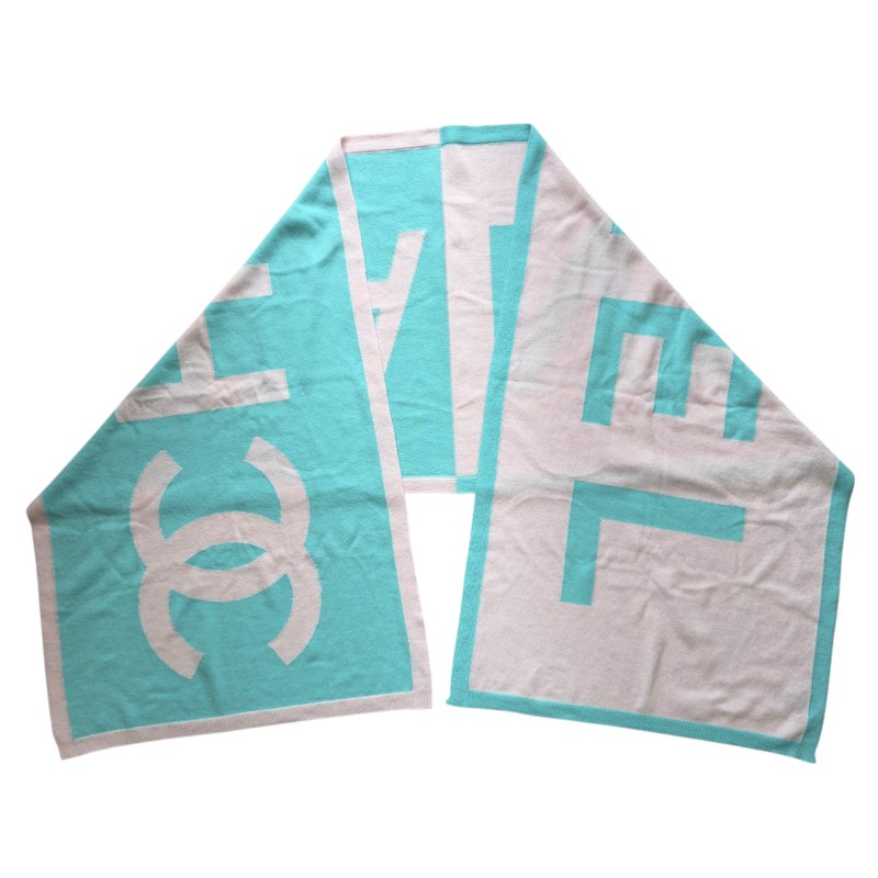 CHANEL CC 純羊絨 圍巾-1