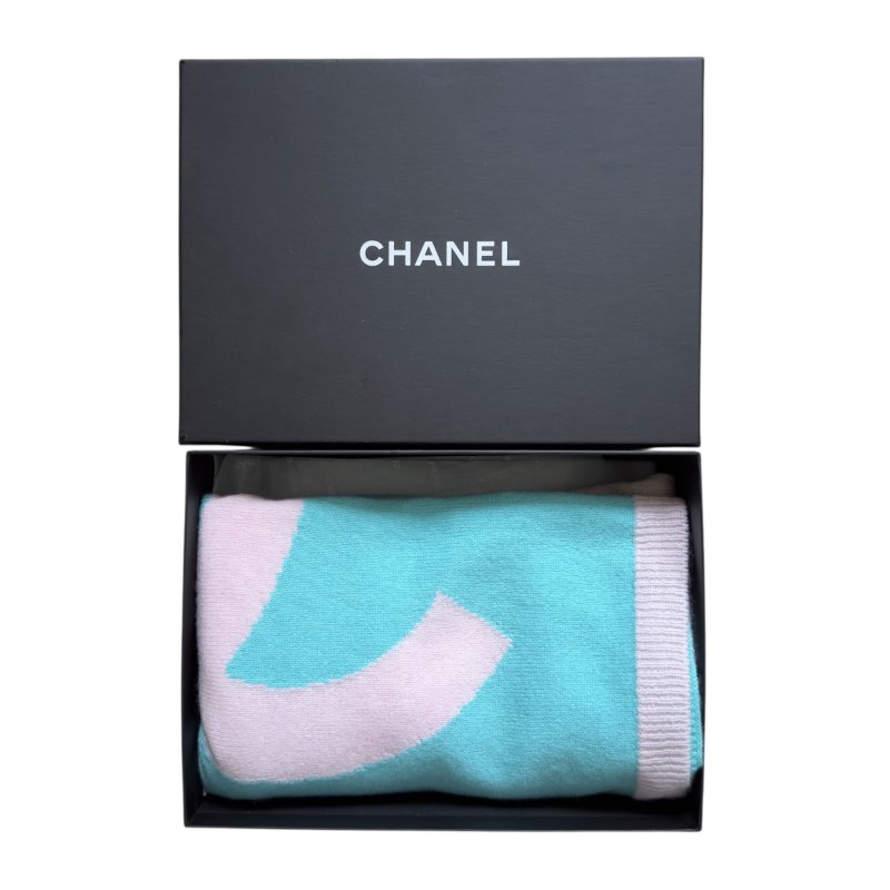 CHANEL CC 純羊絨 圍巾-8