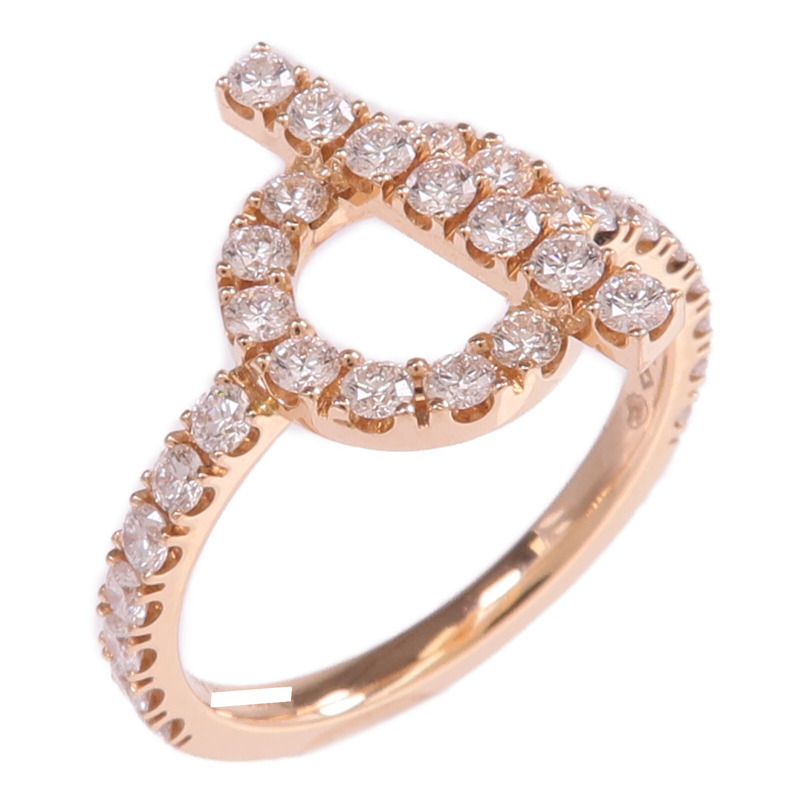 HERMES 18K玫瑰金Finesse Ring鑽石戒指Hermes#55/US#7.25-0