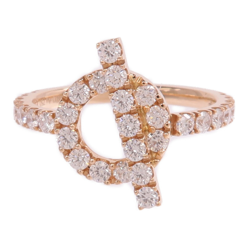 HERMES 18K玫瑰金Finesse Ring鑽石戒指Hermes#55/US#7.25-1