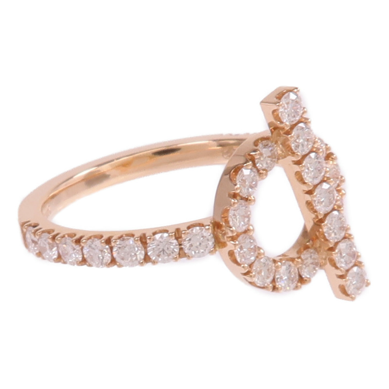 HERMES 18K玫瑰金Finesse Ring鑽石戒指Hermes#55/US#7.25-3