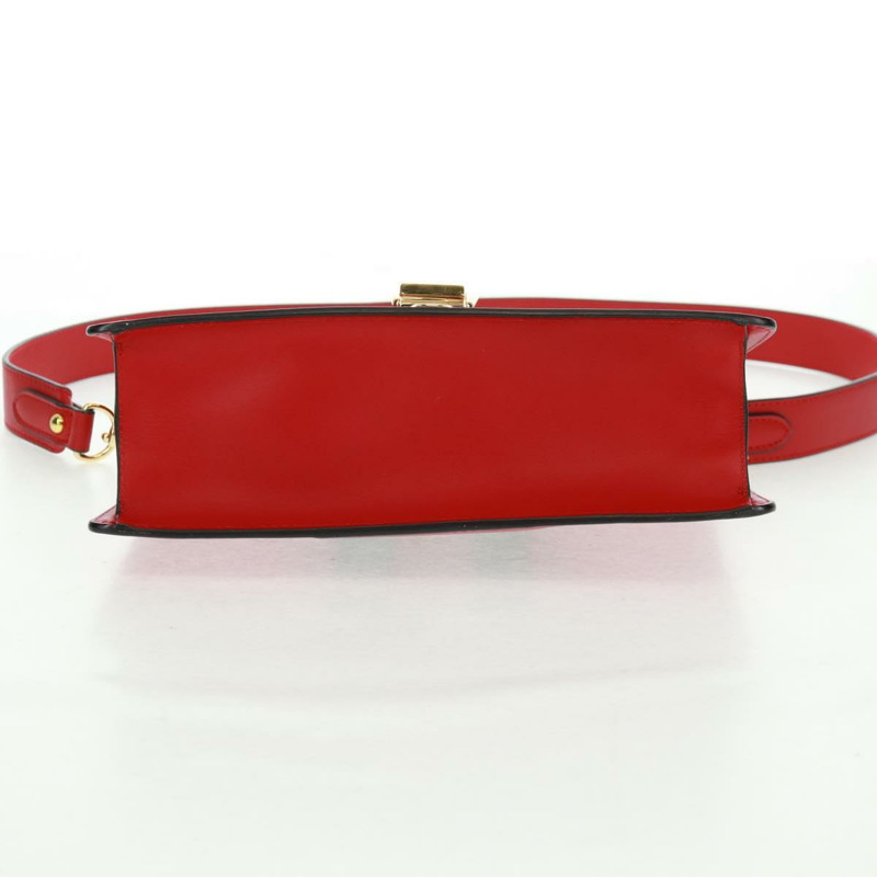 【日本直送】GUCCI Silvi Sherry Line 皮革雙肩包 紅色金色 421882 正品 BA9495V-4