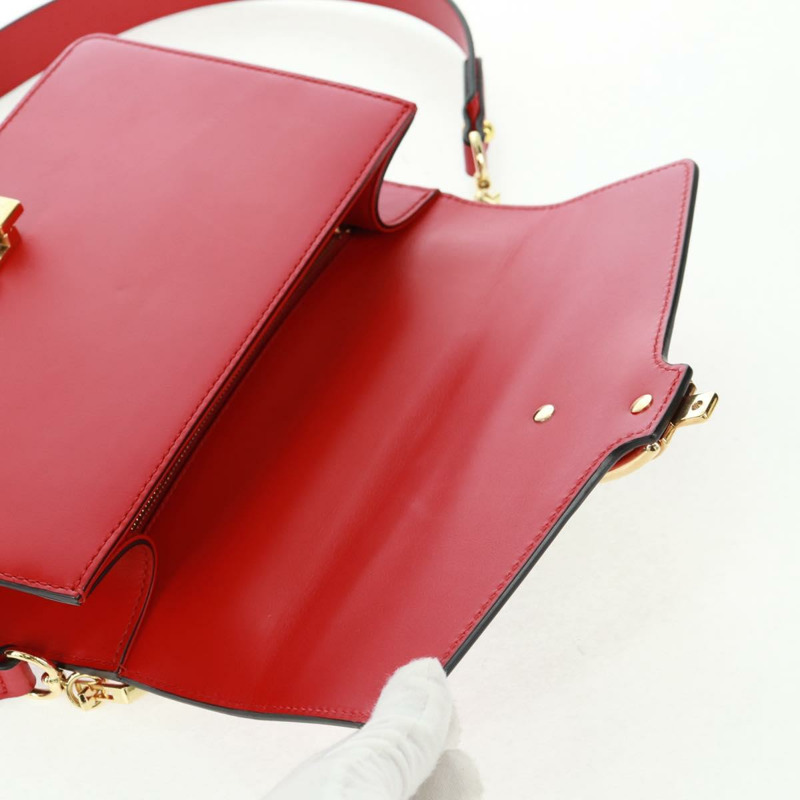 【日本直送】GUCCI Silvi Sherry Line 皮革雙肩包 紅色金色 421882 正品 BA9495V-9