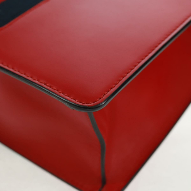 【日本直送】GUCCI Silvi Sherry Line 皮革雙肩包 紅色金色 421882 正品 BA9495V-16