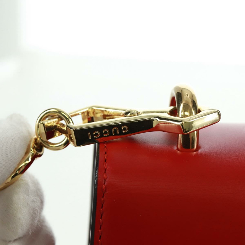 【日本直送】GUCCI Silvi Sherry Line 皮革雙肩包 紅色金色 421882 正品 BA9495V-17