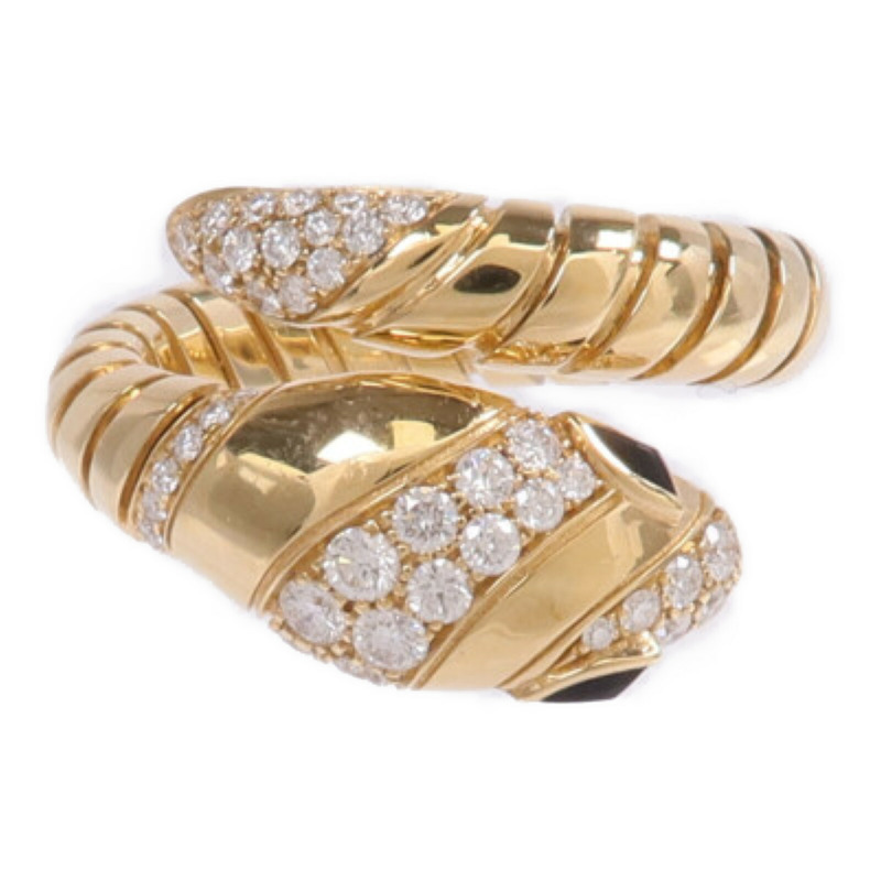 BVLGARI 18K黃金Serpenti Tubogas Ring鑽石戒指Bvlgari#51-53/US#5.5-6.5-1