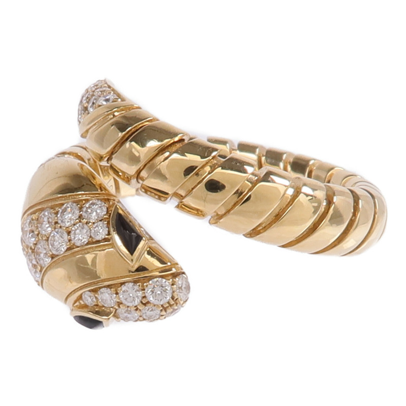 BVLGARI 18K黃金Serpenti Tubogas Ring鑽石戒指Bvlgari#51-53/US#5.5-6.5-2