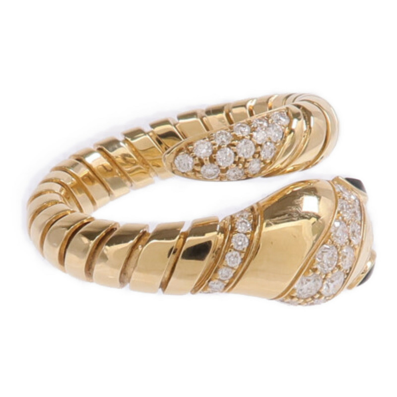 BVLGARI 18K黃金Serpenti Tubogas Ring鑽石戒指Bvlgari#51-53/US#5.5-6.5-3