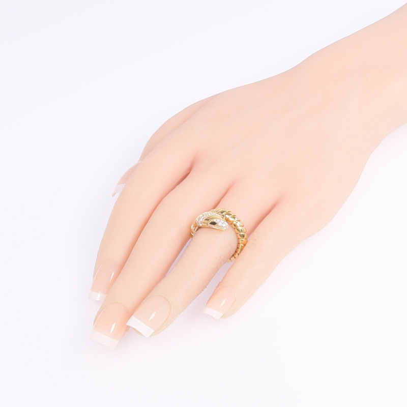 BVLGARI 18K黃金Serpenti Tubogas Ring鑽石戒指Bvlgari#51-53/US#5.5-6.5-6