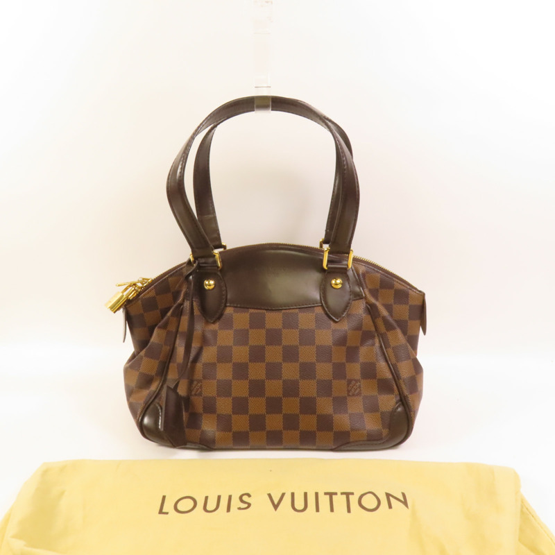 LOUIS VUITTON Damier Verona PM金扣手挽袋-11