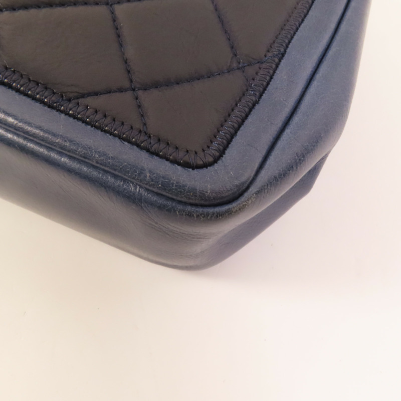 CHANEL 牛皮皮革Chain Sholder Bag銀扣肩背袋-10