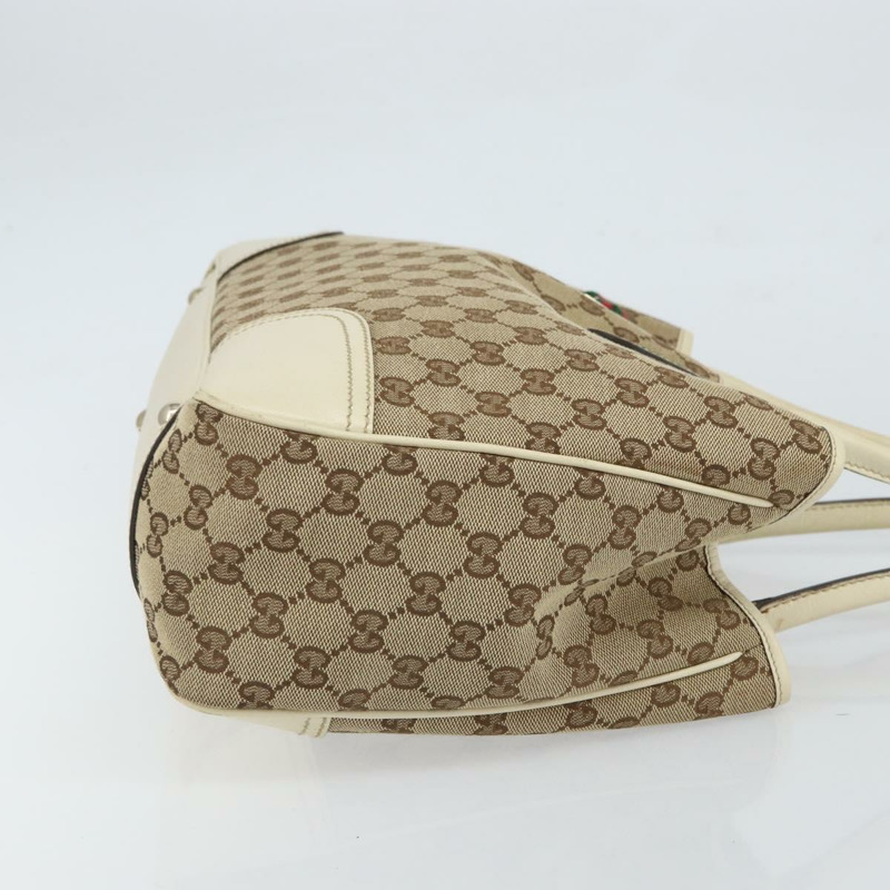 【日本直送】GUCCI GG帆布織帶雪莉系列手提包 米色 金色 163805 正品 162183-2