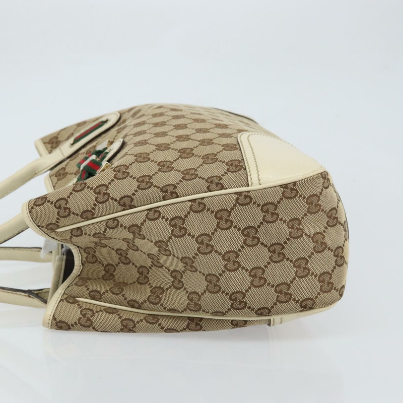 【日本直送】GUCCI GG帆布織帶雪莉系列手提包 米色 金色 163805 正品 162183-3