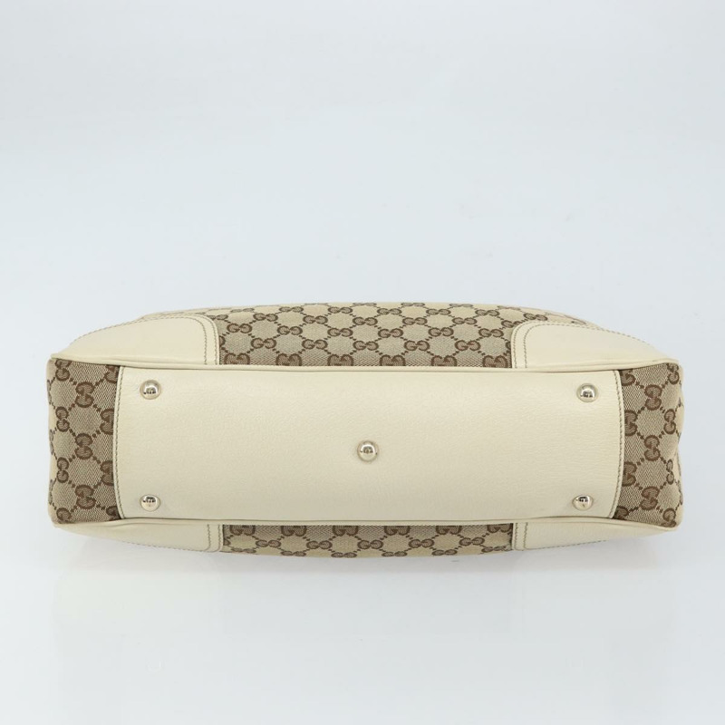 【日本直送】GUCCI GG帆布織帶雪莉系列手提包 米色 金色 163805 正品 162183-4