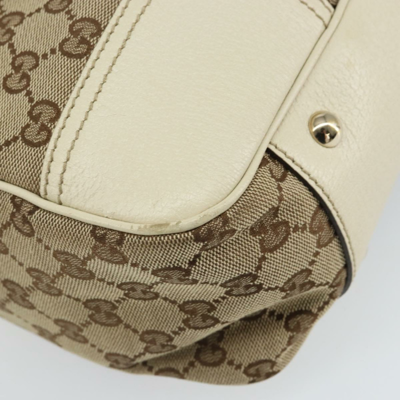 【日本直送】GUCCI GG帆布織帶雪莉系列手提包 米色 金色 163805 正品 162183-8