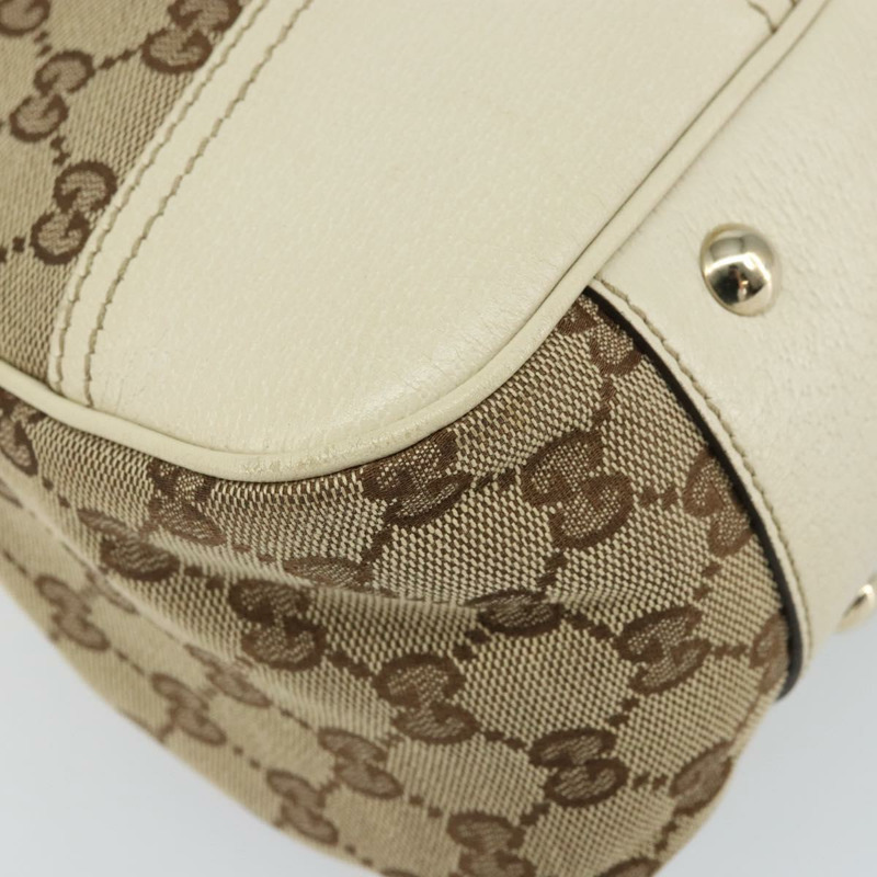 【日本直送】GUCCI GG帆布織帶雪莉系列手提包 米色 金色 163805 正品 162183-14