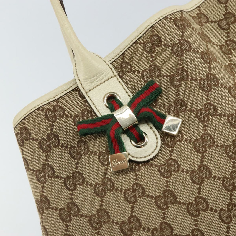 【日本直送】GUCCI GG帆布織帶雪莉系列手提包 米色 金色 163805 正品 162183-16