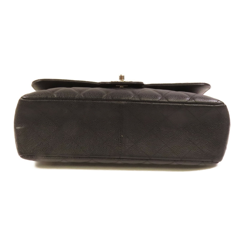 CHANEL 牛皮皮革Large Classic銀扣肩背袋-3