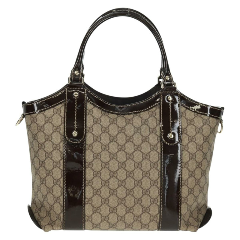 【日本直送】GUCCI GG Supreme 托特包 PVC 米色 金色 203521 正品 162307V-1