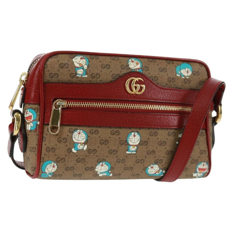GUCCI Micro GG Supreme Doraemon 聯名手袋 PVC 米色 647784 正品 163341M