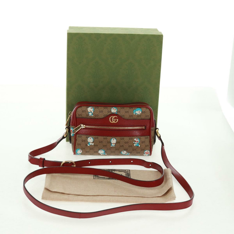 【日本直送】GUCCI Micro GG Supreme Doraemon 聯名手袋 PVC 米色 647784 正品 163341M-11