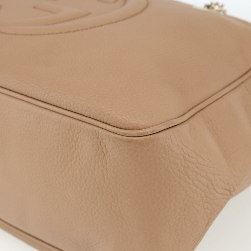 【日本直送】GUCCI 互扣鏈條肩背包 皮革 粉紅金 353126 正品 164096V-7