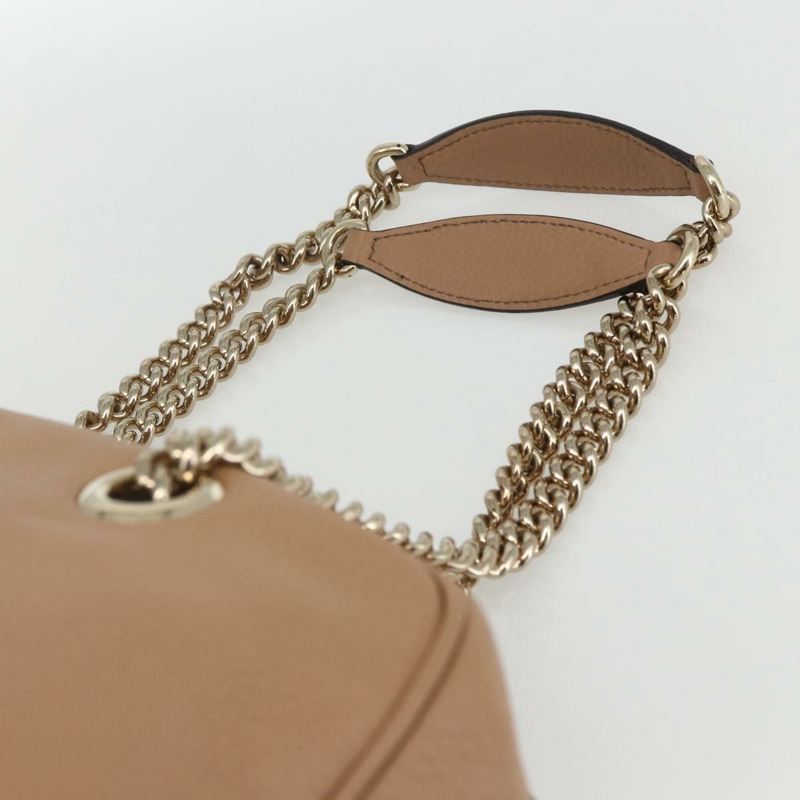 【日本直送】GUCCI 互扣鏈條肩背包 皮革 粉紅金 353126 正品 164096V-13