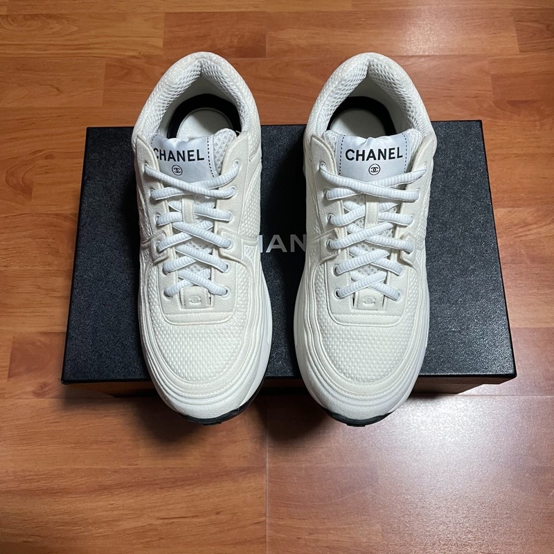Chanel香奈兒24s徽標雙C運動鞋 白色大王 白色 37碼-2