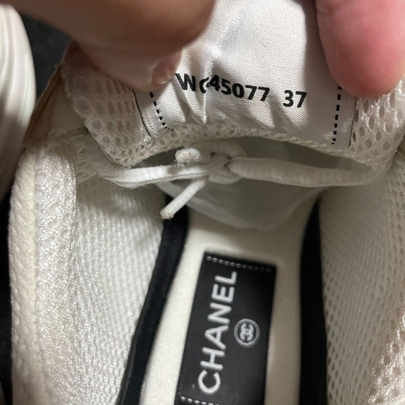 Chanel香奈兒24s徽標雙C運動鞋 白色大王 白色 37碼-5