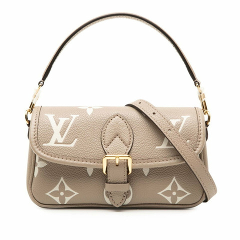 路易威登 Monogram Empreinte Nano Diane 手提包/單肩包，兩用款，M46583，灰褐色/米色皮革，女士款，LOUIS VUITTON