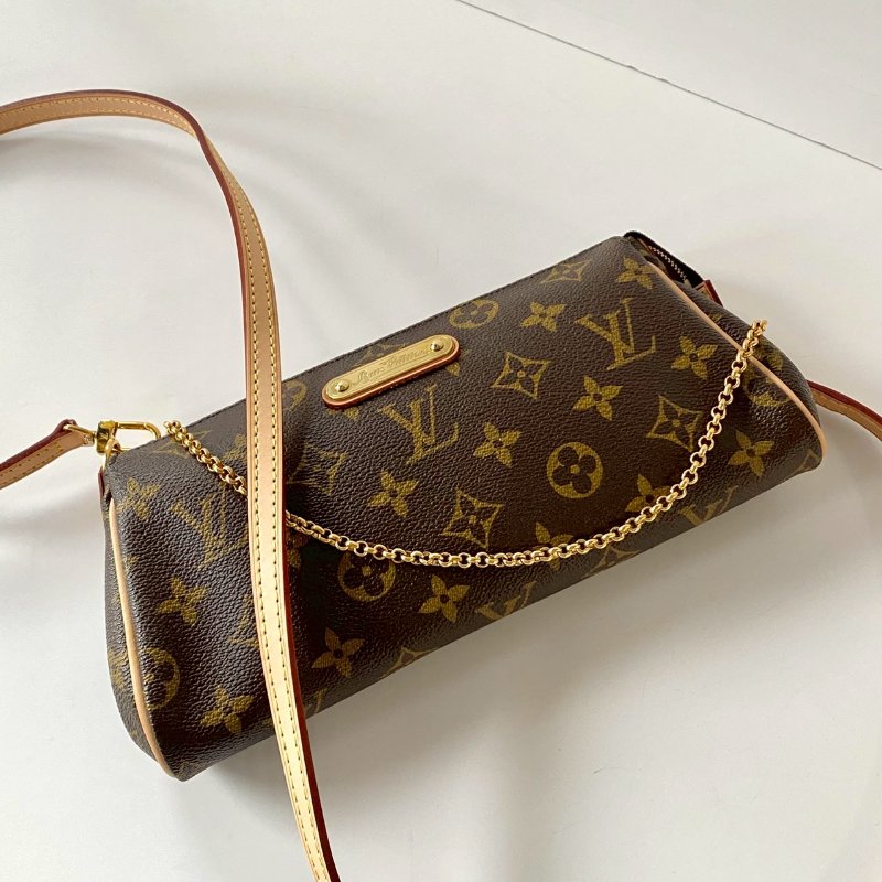 LV Monogram Eva 原花 帆布 金鏈 斜背 肩背 兩用包 M95567-1