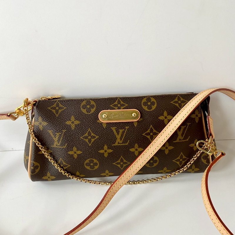 LV Monogram Eva 原花 帆布 金鏈 斜背 肩背 兩用包 M95567-2