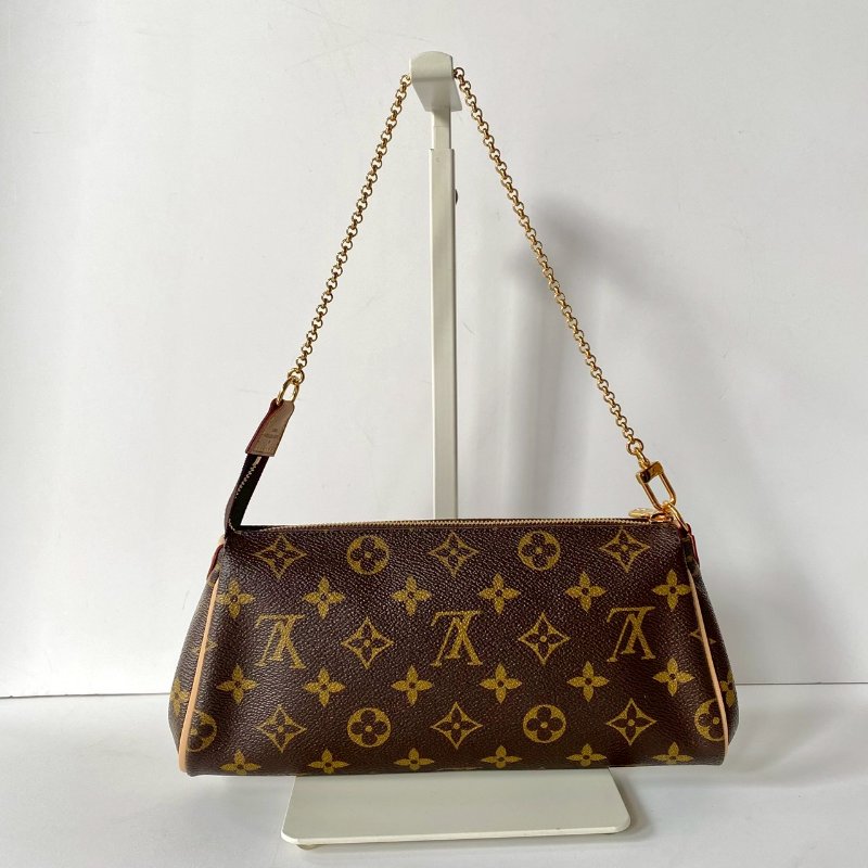 LV Monogram Eva 原花 帆布 金鏈 斜背 肩背 兩用包 M95567-4