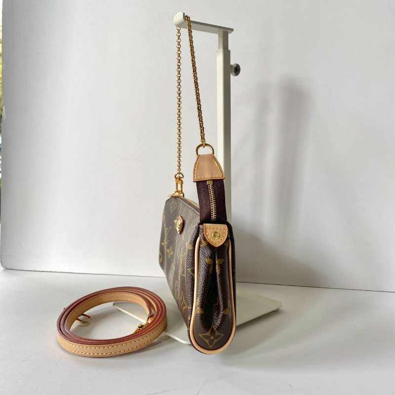 LV Monogram Eva 原花 帆布 金鏈 斜背 肩背 兩用包 M95567-5