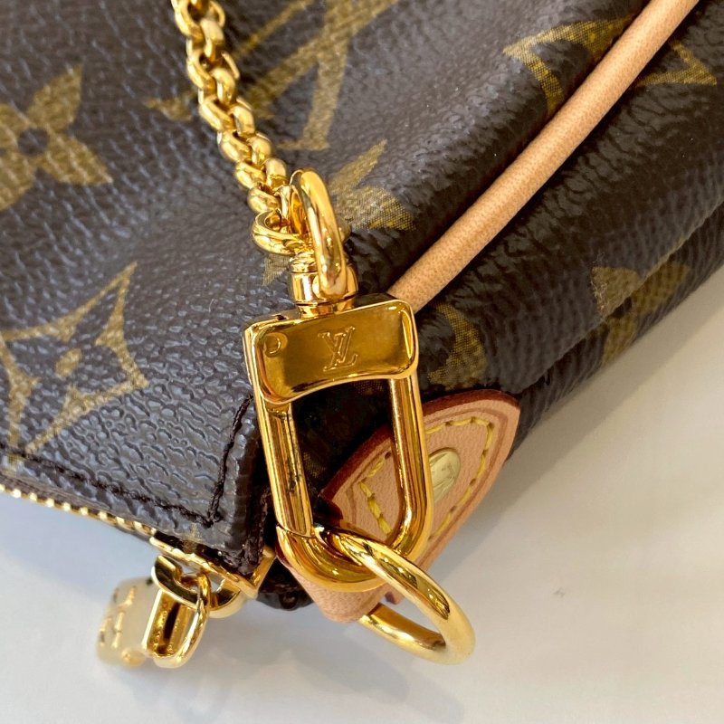 LV Monogram Eva 原花 帆布 金鏈 斜背 肩背 兩用包 M95567-9