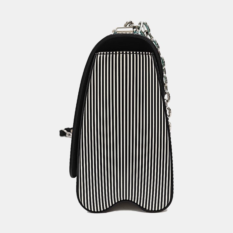 LOUIS VUITTON TWIST中號藍色牛皮斜挎包單肩包銀色五金可拆卸肩帶-2