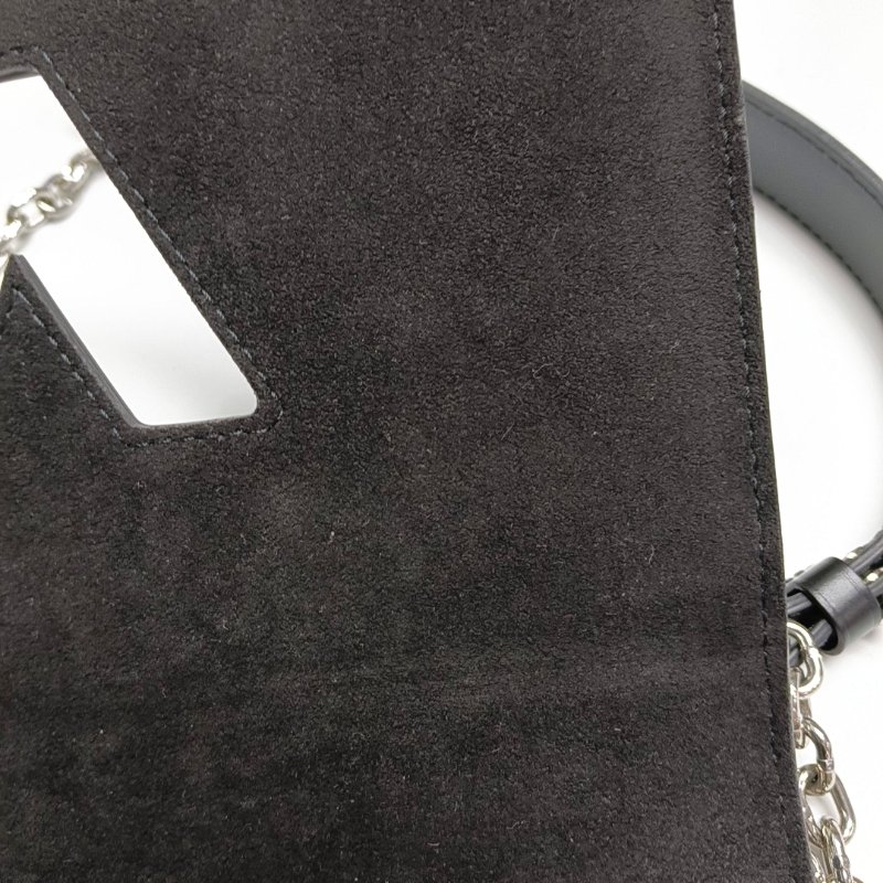 LOUIS VUITTON TWIST中號藍色牛皮斜挎包單肩包銀色五金可拆卸肩帶-9