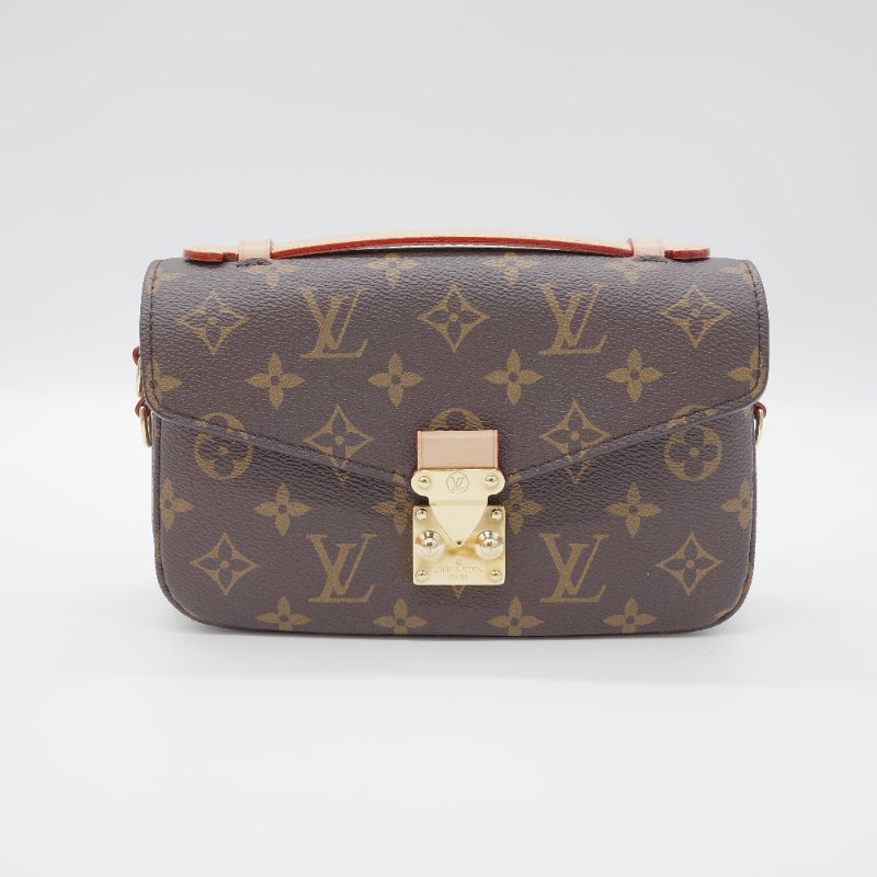 Louis Vuitton 路易威登 Pochette Métis East West 經典 老花 牛皮帆布 斜背包-1