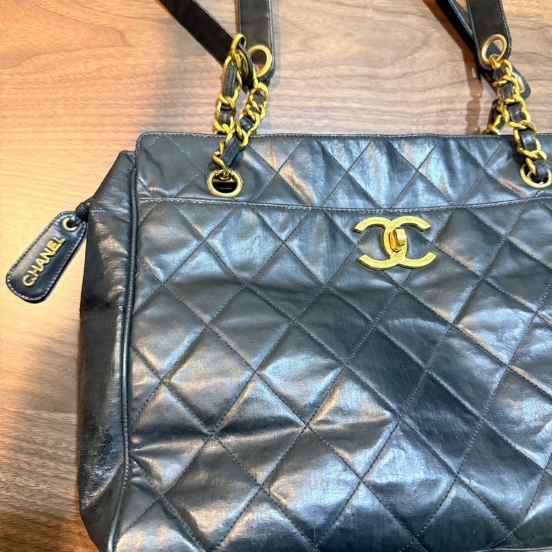 隨便甜賣chanel香奈兒24 K金 肩背托特包 很輕又好裝的實揹款-3