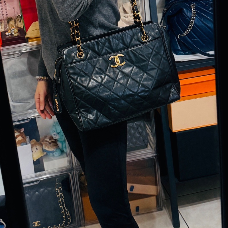 隨便甜賣chanel香奈兒24 K金 肩背托特包 很輕又好裝的實揹款-4