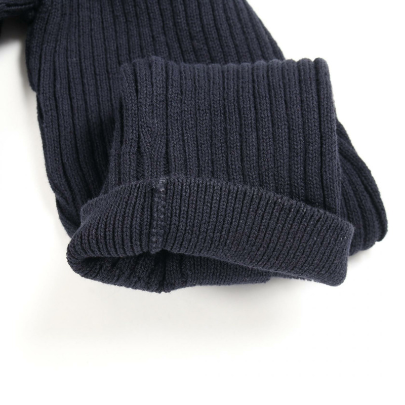 香奈兒 (CHANEL) COCO 標誌紐扣長針織開襟衫 #40 棉質海軍藍二手女款 CC-6