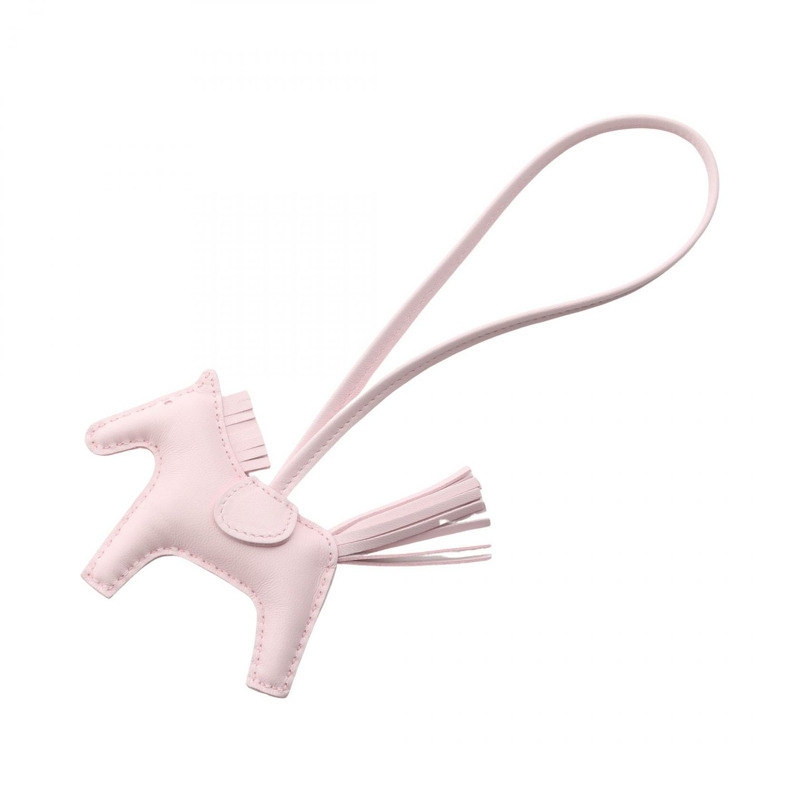 愛馬仕 Rodeo PM 包飾，米洛羊皮，粉紅色玫瑰，二手女士款-1