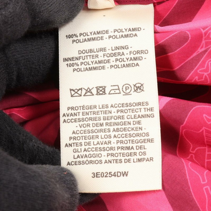 愛馬仕 Stirrup Fantasy Mountain 連帽衫外套 尼龍粉紅波爾多紅 二手 女款 #36-3