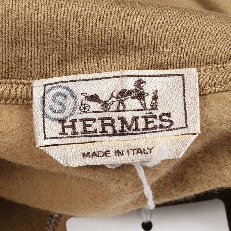 愛馬仕（HERMES）棕色棉羊絨連帽衫，二手男款L碼-2