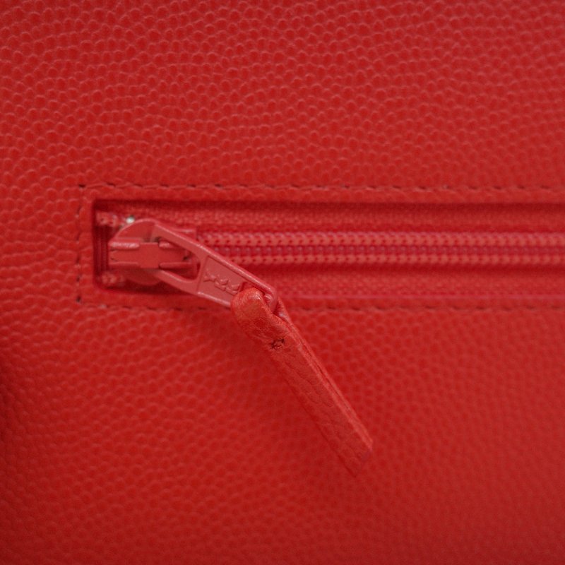 Chanel 香奈兒 經典 WOC 珊瑚紅 小牛皮 金鏈 錢包 鍊條包 肩背包-11